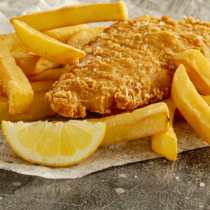 Battered Cod and Chips